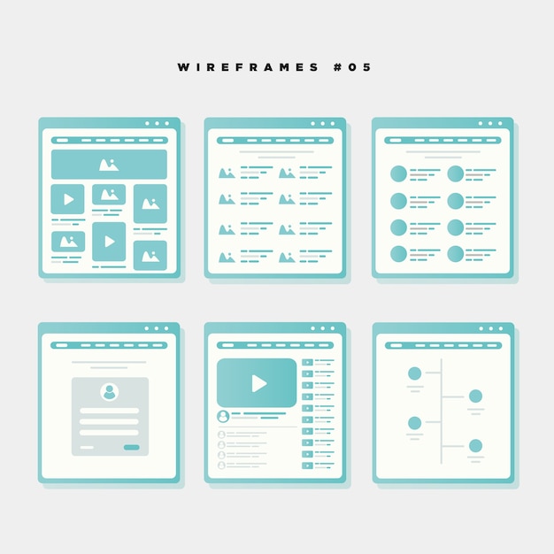 Vecteur wireframes flat minimal