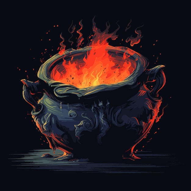 Vecteur witch_cauldron_vector_illustré