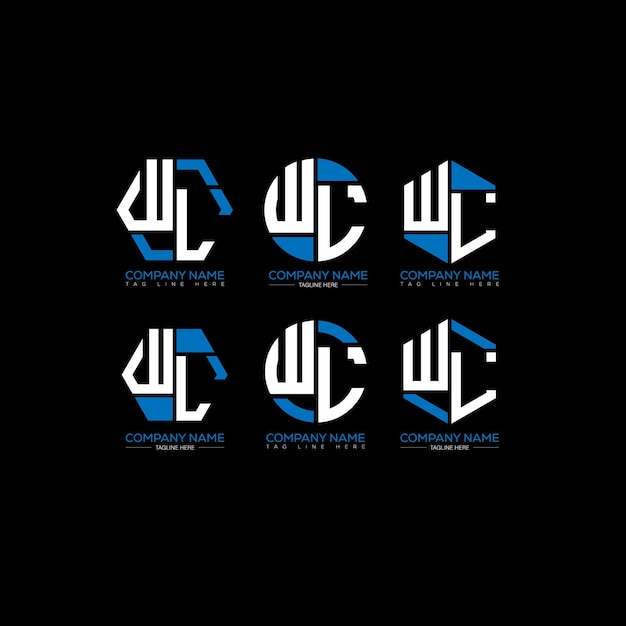 WL design de logo minimaliste et classique WL monogramme polygonal et vecteur de forme circulaire