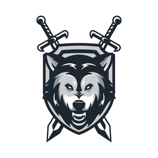 Wolf Animal Sport Mascot Head Logo Vector