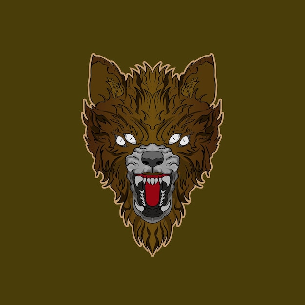 Wolf Design Head Emblem Of Aggressive Angry Illustration De Votre Marchandise Ou De Votre Entreprise