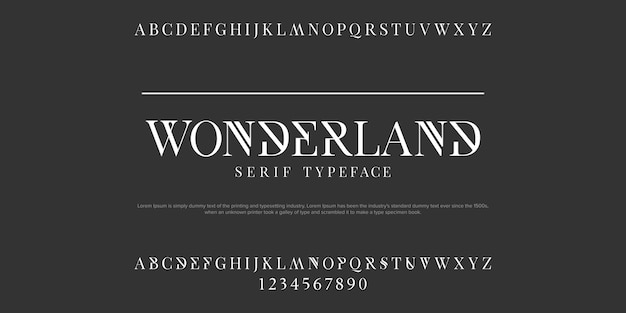 Wonderland Serif Design Classique Police Vector Illustration De Lettres De L'alphabet