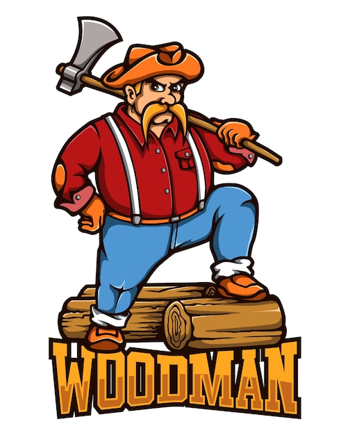 Vecteur woodman lumberjack personnage