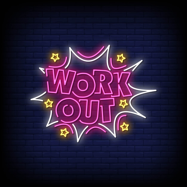 Work Out Néon Style Texte