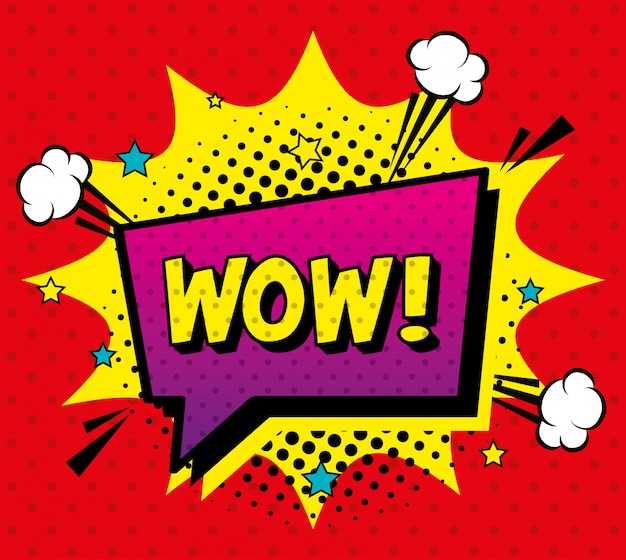 Wow expression signe le style pop art