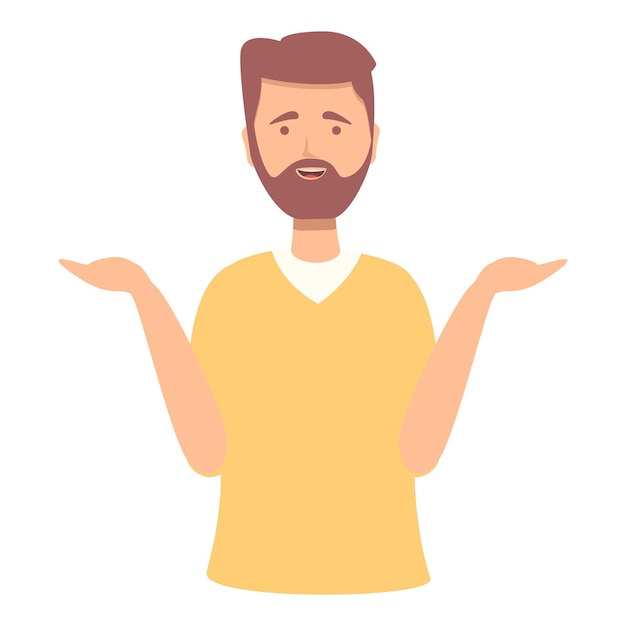 Wow personne icône dessin animé vecteur homme heureux jeune positif