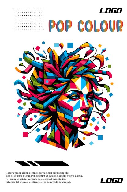 Wpap Pop Couleur Femmes Avec Des Cheveux Frais