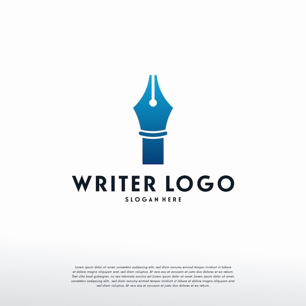 Vecteur writer logo designs vector, modèle de symbole de logo de stylo simple, icône de symbole de logo