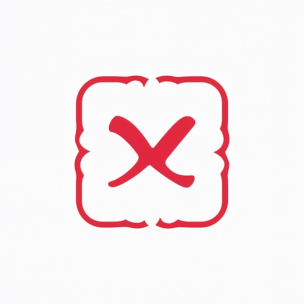 Vecteur un x rouge est dessiné sur un fond blanc