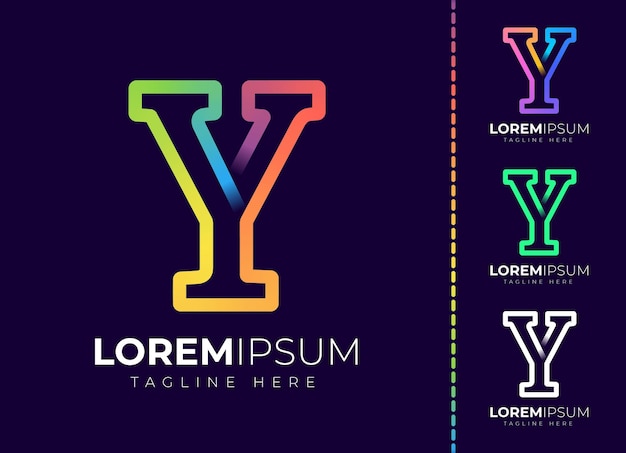 Vecteur y lettre initiale logo dégradé coloré. création de logo lettre y moderne.
