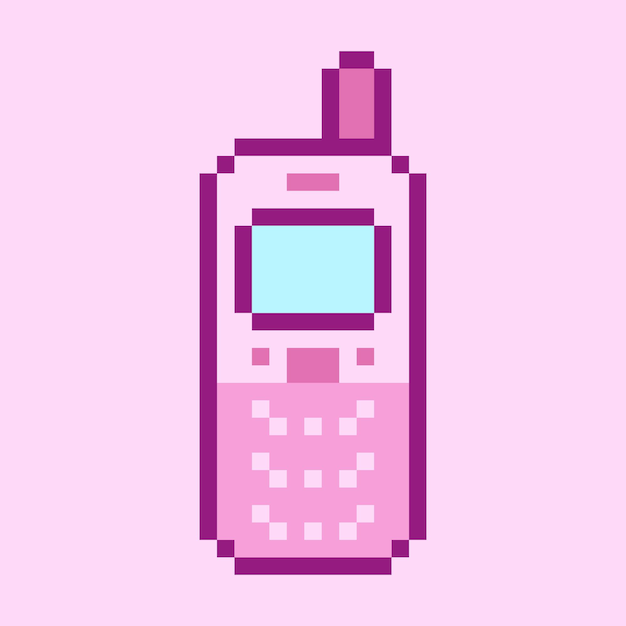 Y2k Pixel Téléphone Nostalgie Années 2000 Années 1990 Illustration Vectorielle Glamour à La Mode