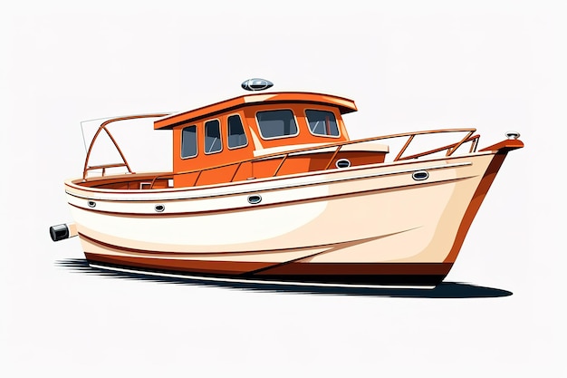 Yacht Flottant Dans L'océan Et Illustration