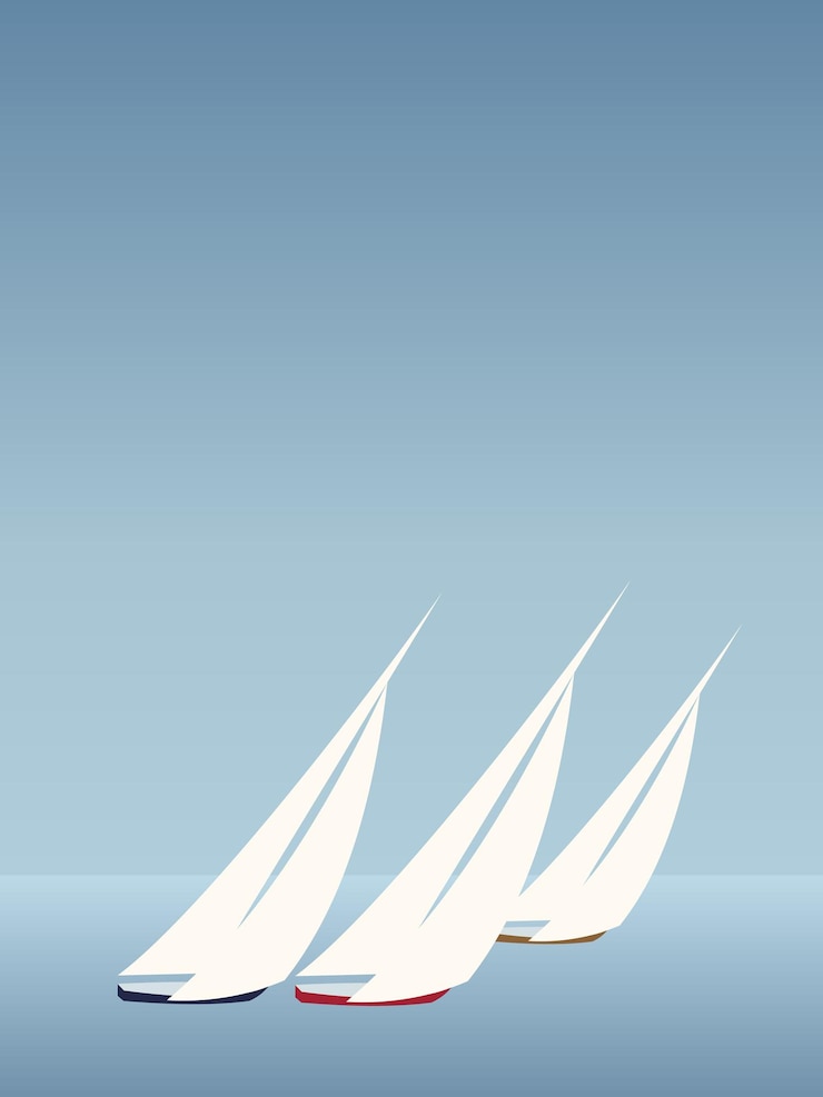Vecteur des yachts à voile en haute mer illustration vectorielle un croquis pour la créativité