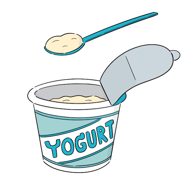 Vecteur yaourt cartoon