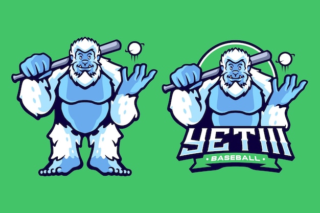 Vecteur le yeti est la mascotte du baseball.