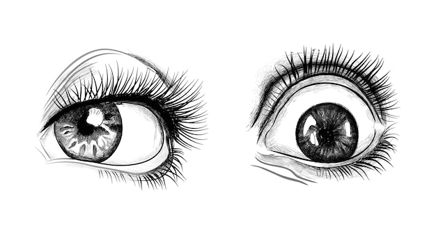 Yeux dessinés à la main