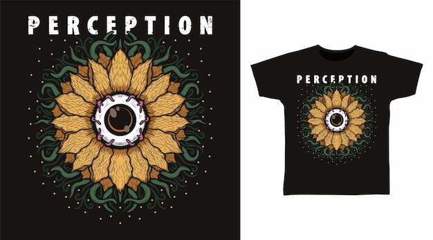 Vecteur les yeux du t-shirt de la fleur sont des dessins de mode artistiques.