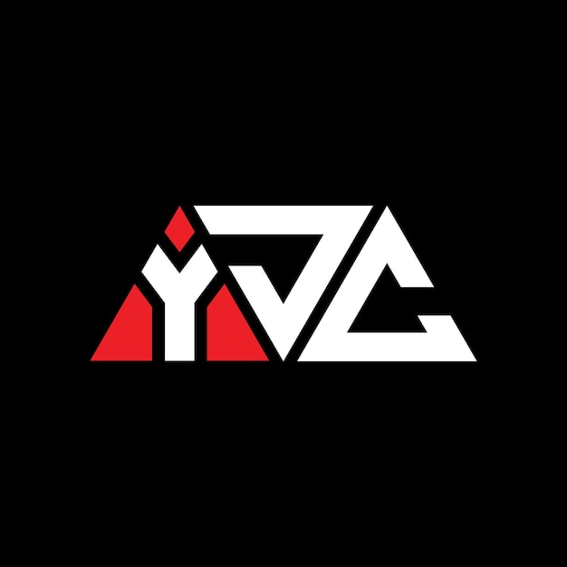 YJC triangle lettre logo conception avec forme de triangle YJC design de logo triangle monogramme YJC modèle de logo vectoriel triangle avec couleur rouge YJC logo triangulaire Simple élégant et luxueux Logo YJC