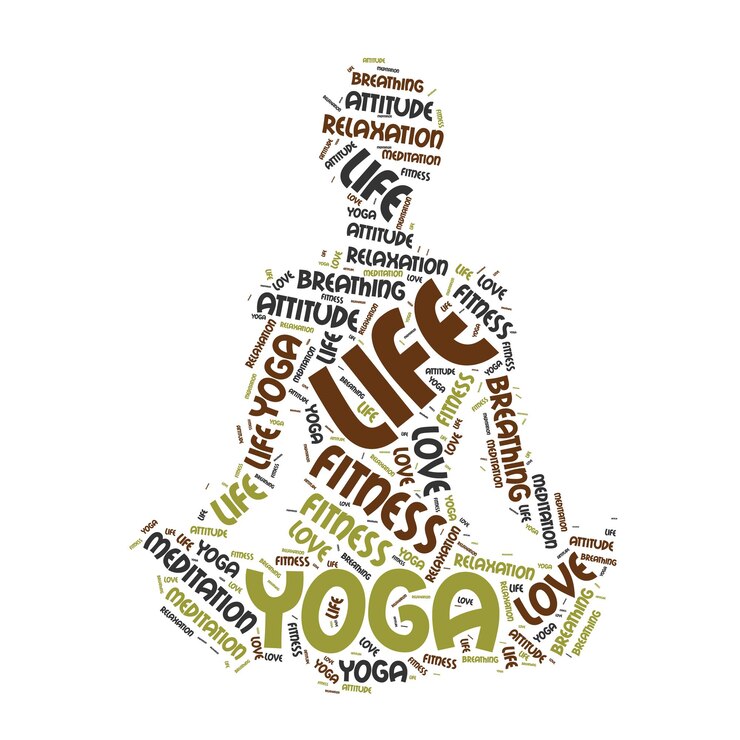 Vecteur yoga de conception de vecteur pointu nuage de mot