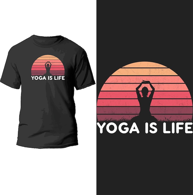 Vecteur le yoga est la conception de t-shirt de la vie