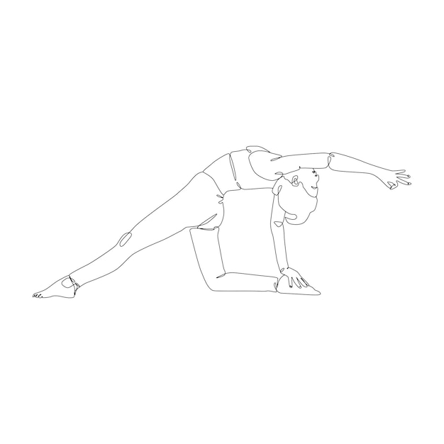 Yoga Girl Dessin Au Trait Continu Design Minimaliste Un Dessin Au Trait De Femme Dans L'exercice De Pose De Yoga