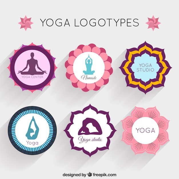 Vecteur yoga logotype collection