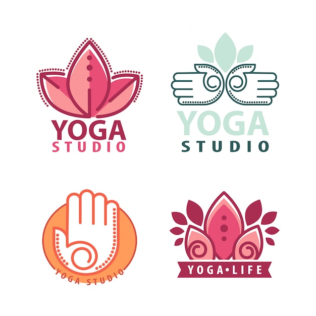 Vecteur yoga monogrammes et logo.