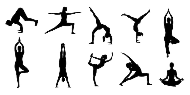 Yoga Pose Tous Les Différents Fichiers Vectoriels De Conception D'art