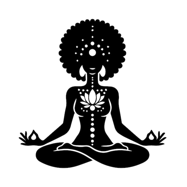 Vecteur yoga svg femme afroy