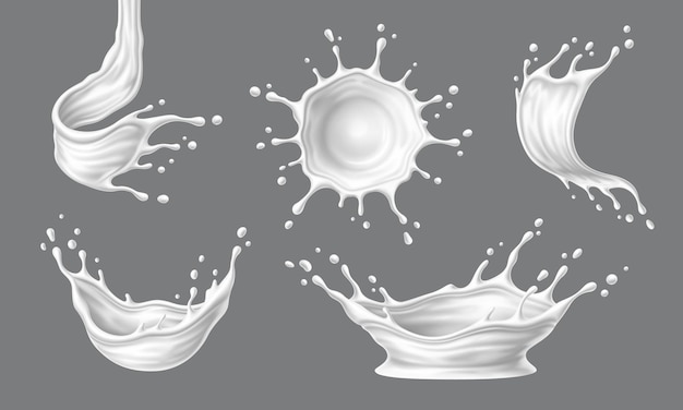 Yogourt blanc liquide ou éclaboussures de crème au lait