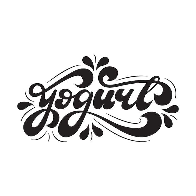 Yogourt De Lettrage. Illustration Vectorielle