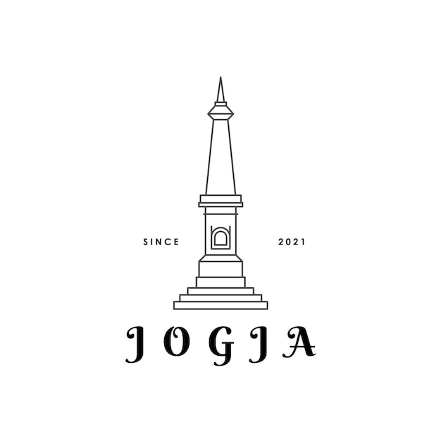 Yogyakarta Monument Historique Logo Design Illustration Vectorielle