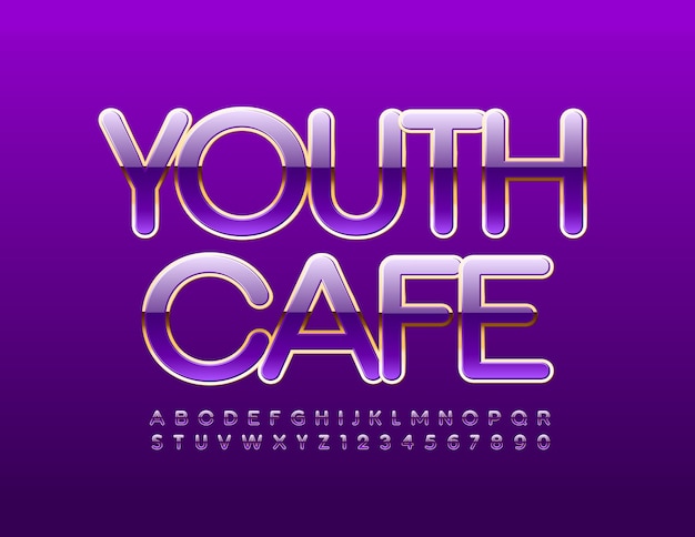 Youth Cafe Shiny Violet Et Or Alphabet Letters And Numbers Set Police De Style De Luxe