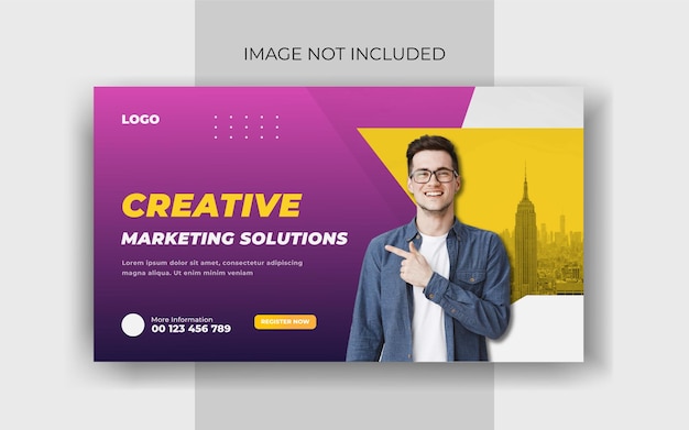 YouTube business miniature design et promotion de la couverture modèle de bannière web de forme géométrique