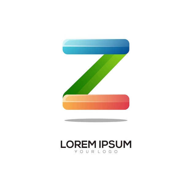 Vecteur z lettre logo initiales abstrait dégradé coloré