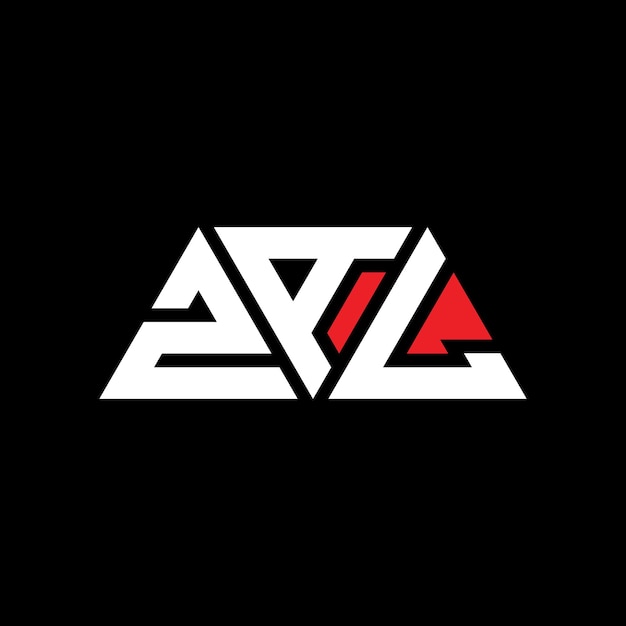 Vecteur zal triangle lettre logo design avec la forme du triangle zal design de logo triangle monogramme zal modèle de logo vectoriel triangle avec la couleur rouge zal logo triangulaire simple élégant et luxueux logo zal