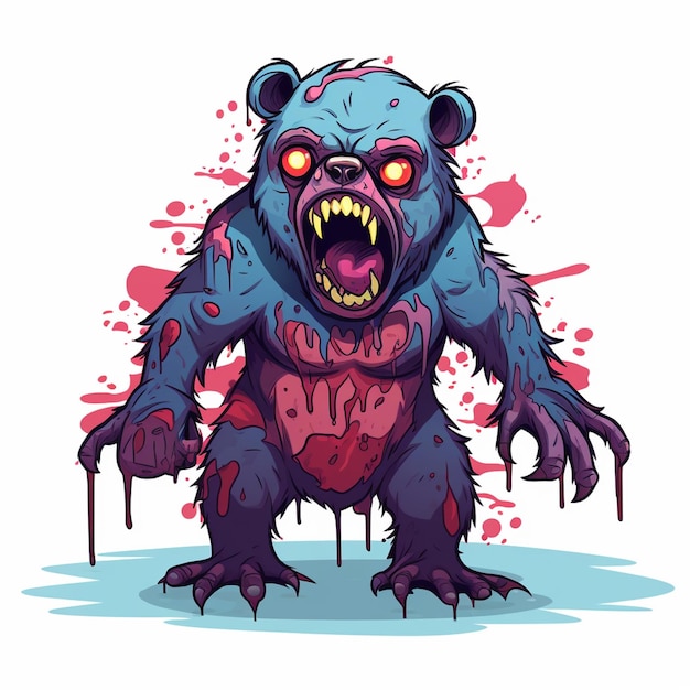 Vecteur zombie animal ours grizzly