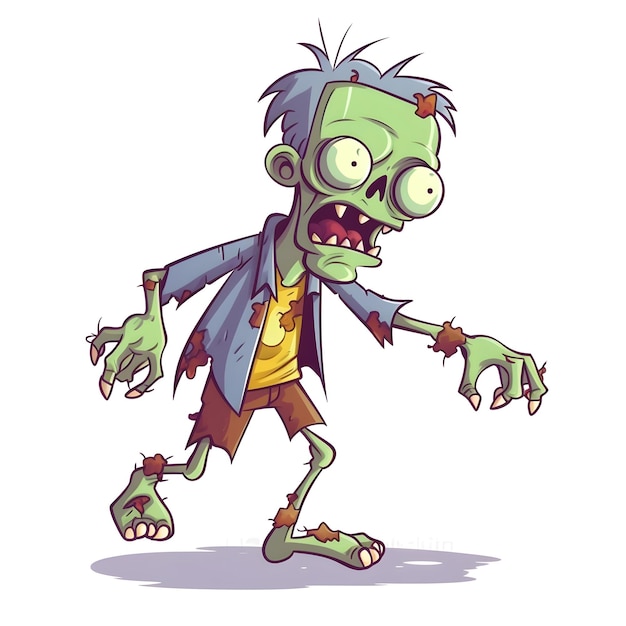 Vecteur un zombie de dessin animé d'halloween