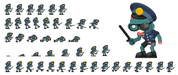 Zombie Police Game Sprite