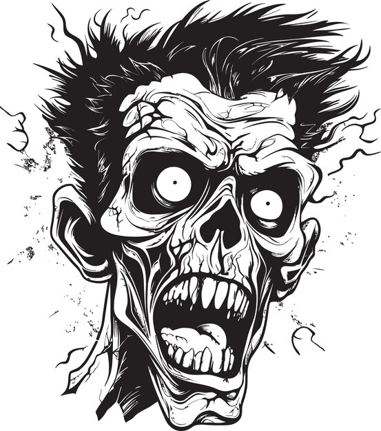 Vecteur zombies chaos crazy skull vector zombies unruly vision vector design (conception du vecteur de la vision des zombies)