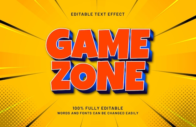 zone de jeu effet de texte modifiable dans le style de texte de jeu et d'enfants