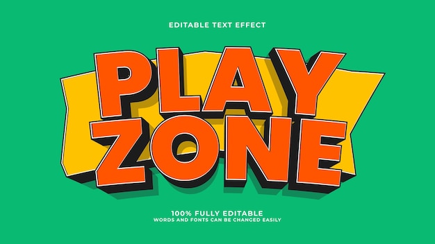 zone de jeu style d'effet de texte 3D modifiable