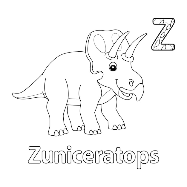 Zuniceratops Alphabet Dinosaure ABC Coloriage Z