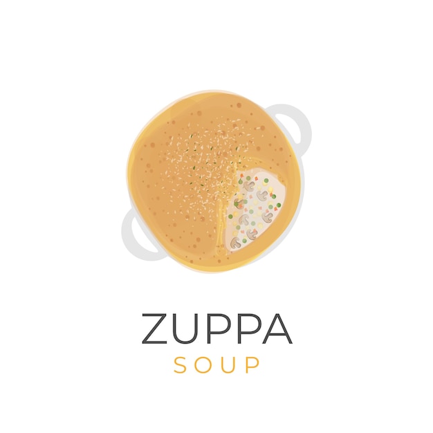 Zuppa Soup Vector Illustration Logo Avec Pâtisserie Ouverte
