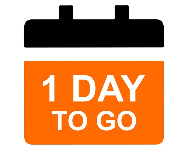 1 day to go vector play button