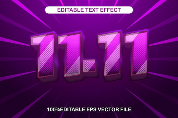 1111 editable text effect 3d gradient style