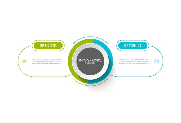 2 step process infographic template vector elements