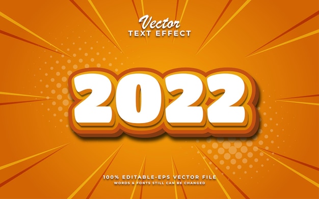 2022 happy new year editable 3d text effect design