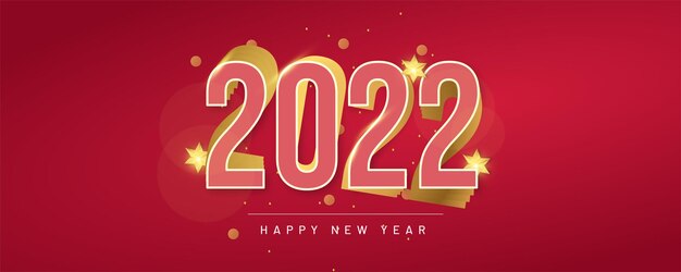 2022 happy new year Text and festive Banner