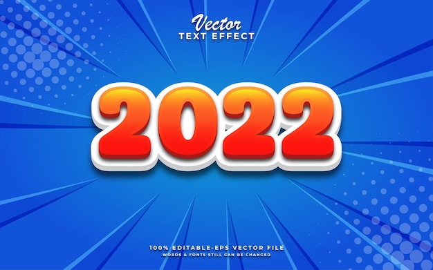 2022 new year 3d editable text effect design